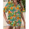 Zeagoo Womens Hawaiian Button Down Shirts Short Sleeve Casual Floral Tropical Shirt Summer Beach Shirt Cool Button Up Tops(Tropical Plants)