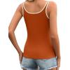 Zeagoo Womens Ribbed Tank Tops Square Neck Summer Tops Slim Fitted Spaghetti Strap Camisole Basic Sleeveless Layering Shirts(1-caramel)