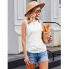 Zeagoo Womens Ruched Tank Tops Summer Dressy Casual Crewneck Sleeveless Shirts S-XXL(2 Pack-white)