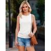Zeagoo Womens Ruched Tank Tops Summer Dressy Casual Crewneck Sleeveless Shirts S-XXL(2 Pack-white)