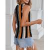 Zeagoo Womens Ruched Tank Tops Summer Dressy Casual Crewneck Sleeveless Shirts S-XXL(2 Pack-white Orage Stripe and Black)