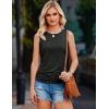 Zeagoo Womens Ruched Tank Tops Summer Dressy Casual Crewneck Sleeveless Shirts S-XXL(2 Pack-white and Black)