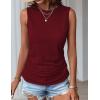 Zeagoo Womens Ruched Tank Tops Summer Dressy Casual Crewneck Sleeveless Shirts S-XXL(2 Pack-wine Red and Pink)