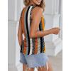 Zeagoo Womens Ruched Tank Tops Summer Dressy Casual Crewneck Sleeveless Shirts S-XXL(Black White Orange Khaki Stripe)