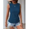 Zeagoo Womens Ruched Tank Tops Summer Dressy Casual Crewneck Sleeveless Shirts S-XXL(Blue)