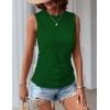 Zeagoo Womens Ruched Tank Tops Summer Dressy Casual Crewneck Sleeveless Shirts S-XXL(Green)