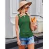 Zeagoo Womens Ruched Tank Tops Summer Dressy Casual Crewneck Sleeveless Shirts S-XXL(Green)