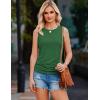 Zeagoo Womens Ruched Tank Tops Summer Dressy Casual Crewneck Sleeveless Shirts S-XXL(Green)