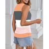 Zeagoo Womens Ruched Tank Tops Summer Dressy Casual Crewneck Sleeveless Shirts S-XXL(Orange Pink Grey White Stripe)