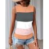 Zeagoo Womens Ruched Tank Tops Summer Dressy Casual Crewneck Sleeveless Shirts S-XXL(Orange Pink Grey White Stripe)
