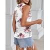 Zeagoo Womens Ruched Tank Tops Summer Dressy Casual Crewneck Sleeveless Shirts S-XXL(Pink Green Flower)