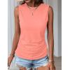 Zeagoo Womens Ruched Tank Tops Summer Dressy Casual Crewneck Sleeveless Shirts S-XXL(Rose Red)