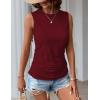 Zeagoo Womens Ruched Tank Tops Summer Dressy Casual Crewneck Sleeveless Shirts S-XXL(Wine Red)