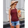 Zeagoo Womens Ruched Tank Tops Summer Dressy Casual Crewneck Sleeveless Shirts S-XXL(Wine Red)