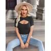 Zeagoo Womens Short Sleeve T Shirts 2026 Summer Casual Knit Slim Fit Trendy Basic Cute Sweater Tops(Black)