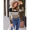Zeagoo Womens Short Sleeve T Shirts 2026 Summer Casual Knit Slim Fit Trendy Basic Cute Sweater Tops(Black Apricot Brown Stripe)
