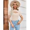 Zeagoo Womens Short Sleeve T Shirts 2026 Summer Casual Knit Slim Fit Trendy Basic Cute Sweater Tops(Coffee)