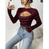 Zeagoo Womens Short Sleeve T Shirts 2026 Summer Casual Knit Slim Fit Trendy Basic Cute Sweater Tops(Red Black Stripe)