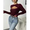 Zeagoo Womens Short Sleeve T Shirts 2026 Summer Casual Knit Slim Fit Trendy Basic Cute Sweater Tops(Red Black Stripe)