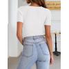 Zeagoo Womens Short Sleeve T Shirts 2026 Summer Casual Knit Slim Fit Trendy Basic Cute Sweater Tops(White)