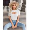 Zeagoo Womens Short Sleeve T Shirts 2026 Summer Casual Knit Slim Fit Trendy Basic Cute Sweater Tops(White)