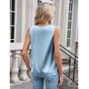 Zeagoo Women’s Silk Satin Camisole Tank Tops V Neck Pleated Dressy Casual Sleeveless Blouses Summer Business Work Shirts(Light Blue)