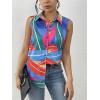 Zeagoo Women’s Sleeveless Button Down Shirts Blouses Casual Loose V Neck Tank Tops for Work S-XXL(A Multicolor)