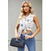 Zeagoo Women’s Sleeveless Button Down Shirts Blouses Casual Loose V Neck Tank Tops for Work S-XXL(Bf290)