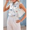 Zeagoo Women’s Sleeveless Button Down Shirts Blouses Casual Loose V Neck Tank Tops for Work S-XXL(Bf290)