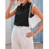 Zeagoo Women’s Sleeveless Button Down Shirts Blouses Casual Loose V Neck Tank Tops for Work S-XXL(Black)
