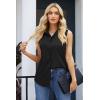 Zeagoo Women’s Sleeveless Button Down Shirts Blouses Casual Loose V Neck Tank Tops for Work S-XXL(Black)