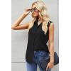 Zeagoo Women’s Sleeveless Button Down Shirts Blouses Casual Loose V Neck Tank Tops for Work S-XXL(Black)