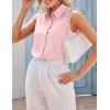 Zeagoo Women’s Sleeveless Button Down Shirts Blouses Casual Loose V Neck Tank Tops for Work S-XXL(Pink)