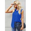 Zeagoo Women’s Sleeveless Button Down Shirts Blouses Casual Loose V Neck Tank Tops for Work S-XXL(Royal Blue)