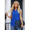 Zeagoo Women’s Sleeveless Button Down Shirts Blouses Casual Loose V Neck Tank Tops for Work S-XXL(Royal Blue)