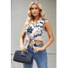 Zeagoo Women’s Sleeveless Button Down Shirts Blouses Casual Loose V Neck Tank Tops for Work S-XXL(Sf198)