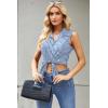 Zeagoo Women’s Sleeveless Button Down Shirts Blouses Casual Loose V Neck Tank Tops for Work S-XXL(Tz273)