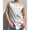 Zeagoo Women’s Sleeveless Button Down Shirts Blouses Casual Loose V Neck Tank Tops for Work S-XXL(White)