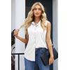 Zeagoo Women’s Sleeveless Button Down Shirts Blouses Casual Loose V Neck Tank Tops for Work S-XXL(White)