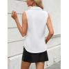Zeagoo Womens Sleeveless Button Down Shirts V Neck Solid Tank Tops Basic Loose Blouses Casual Office Shirts(A White)