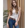 Zeagoo Womens Sleeveless Button Down Shirts V Neck Solid Tank Tops Basic Loose Blouses Casual Office Shirts(A White)
