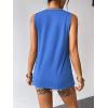 Zeagoo Womens Summer Tank Tops Sleeveless Loose Fit Tunic Blouses Dressy Casual Pleated Front Scoop Neck Boho Shirts(Blue)