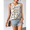 Zeagoo Womens Summer Tank Tops Sleeveless Loose Fit Tunic Blouses Dressy Casual Pleated Front Scoop Neck Boho Shirts(Color Leaf)