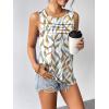 Zeagoo Womens Summer Tank Tops Sleeveless Loose Fit Tunic Blouses Dressy Casual Pleated Front Scoop Neck Boho Shirts(Color Leaf)