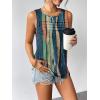 Zeagoo Womens Summer Tank Tops Sleeveless Loose Fit Tunic Blouses Dressy Casual Pleated Front Scoop Neck Boho Shirts(Cx289)