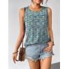 Zeagoo Womens Summer Tank Tops Sleeveless Loose Fit Tunic Blouses Dressy Casual Pleated Front Scoop Neck Boho Shirts(Floral Blue)