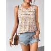 Zeagoo Womens Summer Tank Tops Sleeveless Loose Fit Tunic Blouses Dressy Casual Pleated Front Scoop Neck Boho Shirts(Floral Red)