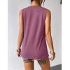 Zeagoo Womens Summer Tank Tops Sleeveless Loose Fit Tunic Blouses Dressy Casual Pleated Front Scoop Neck Boho Shirts(Fuchsia)