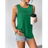 Zeagoo Womens Summer Tank Tops Sleeveless Loose Fit Tunic Blouses Dressy Casual Pleated Front Scoop Neck Boho Shirts(Green)