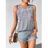 Zeagoo Womens Summer Tank Tops Sleeveless Loose Fit Tunic Blouses Dressy Casual Pleated Front Scoop Neck Boho Shirts(Hf36)